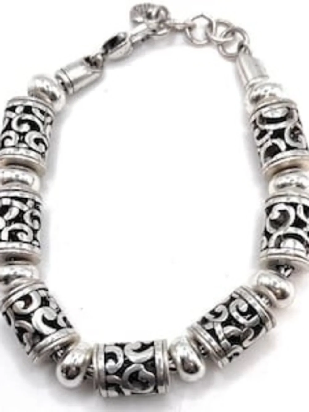 Brighton -Style Silver Filigree Bead Bracelet - Silver